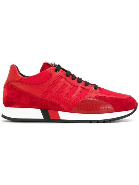 versace greek key running shoes|Versace Men's Greek Key Running Shoe, Red .